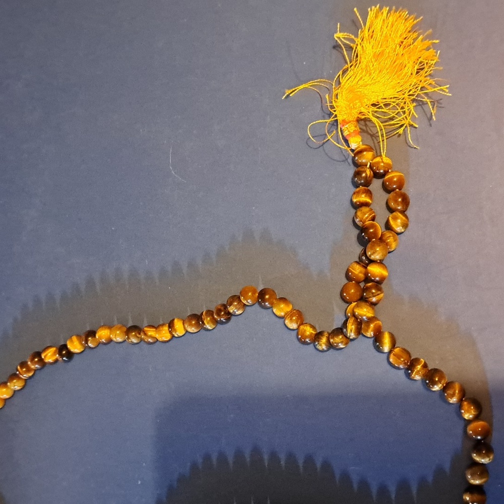 Tiger's eye Mala beads with tassel